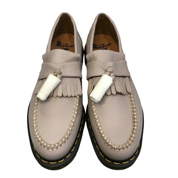Dr. Martens Adrian Leather Tassle Loafers NWT/NWB | Vintage Taupe - Size 10 - Picture 9 of 14